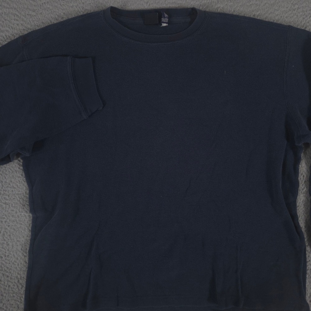 VINTAGE Gap Shirt Mens L Waffle Knit Thermal Cotton Long Sleeve Crewneck Top Y2K